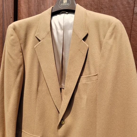 Men's Vintage Tan Wool Sportcoat Blazer Jacket - Picture 3 of 10
